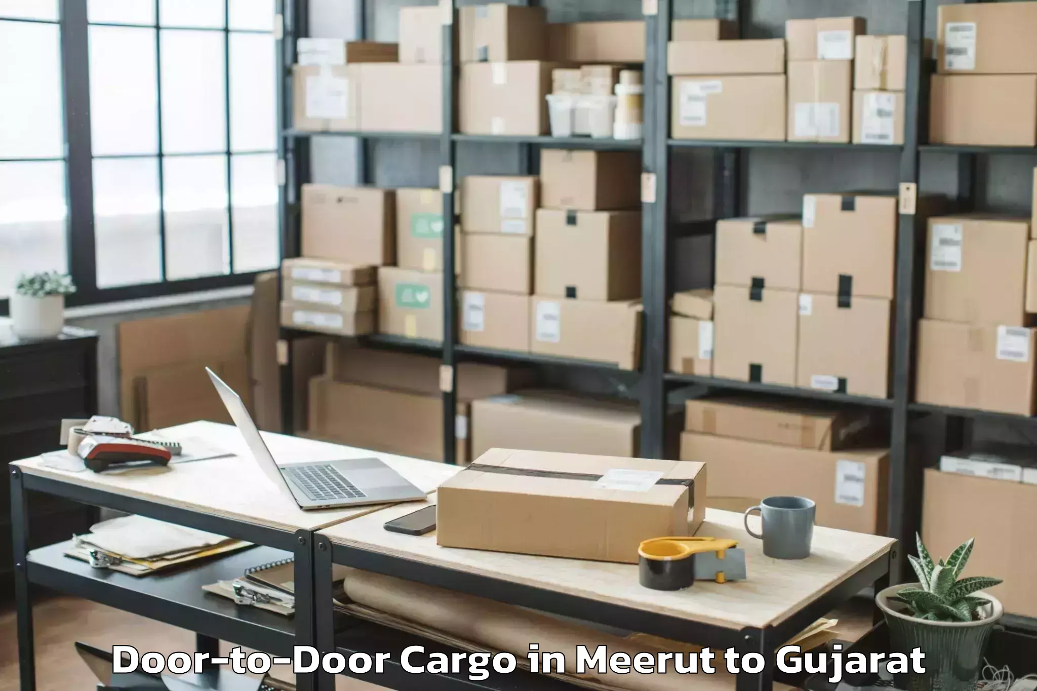 Top Meerut to Gujarat University Of Transpla Door To Door Cargo Available